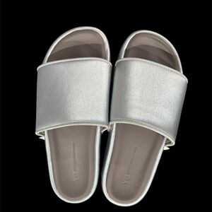 adidas Y-3 leather platform slides silver size 10